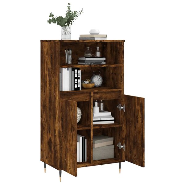 vidaXL Highboard r&oslash;kt eik 60x36x110 cm konstruert tre