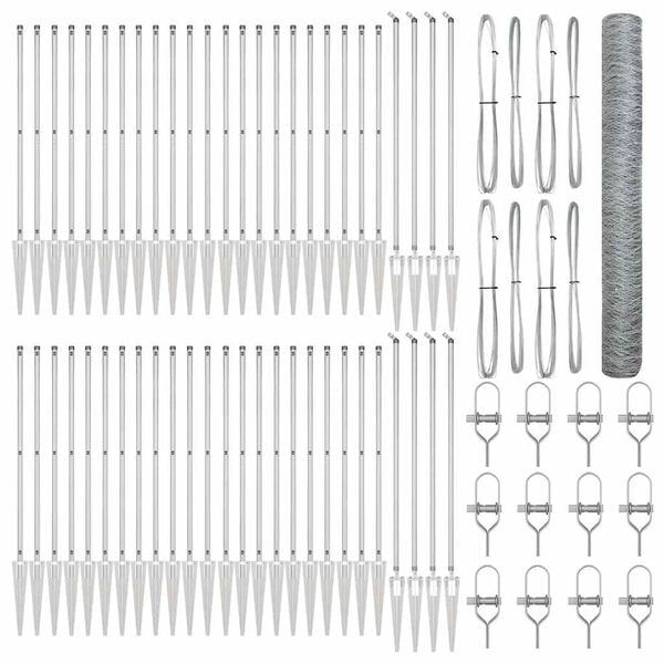 vidaXL Gjerdep&aring;le s&oslash;lv 100 x 1,4 m (50 mm mesh) St&aring;l