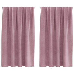 vidaXL Blendingsgardiner 2 pcs M&oslash;rk rosa 140 x 140 cm Fl&oslash;yel