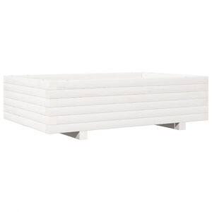 vidaXL Plantekasse hvit 90x60x26,5 cm heltre furu