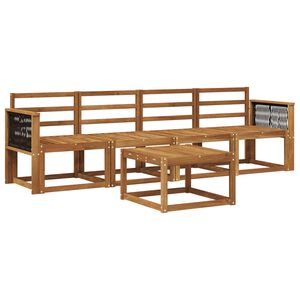 vidaXL Utend&oslash;rs sofa-sett 4 pcs Naturlig Solid akasietre