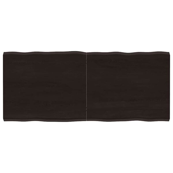 vidaXL Bordplate m&oslash;rkebrun 140x60x(2-4)cm behandlet heltre naturlig