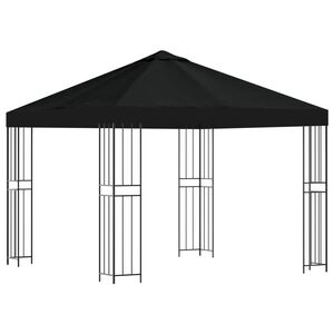 vidaXL Paviljong 3 x 3 m Svart Polyester og st&aring;l 190 gsm