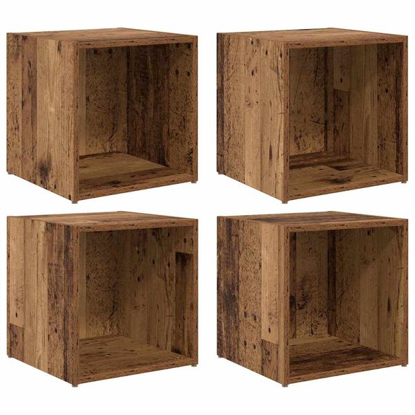 vidaXL TV-benksett 4 pcs Gamle tre 37 x 35 x 37,5 cm Konstruert tre