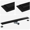 vidaXL Dusjdren 2-i-1 med 360&deg; Siphon Svart 80 cm Rustfritt St&aring;l 304
