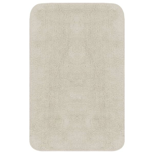 vidaXL Baderomsmattesett 3 stk stoff hvit