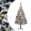 vidaXL Kunstig juletre med 300 LED Hvit 180 cm PVC og St&aring;l og Plast