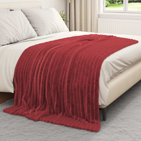 vidaXL Kastepledd 6 pcs Bordeaux R&oslash;d 200 x 150 cm Fleece