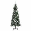 vidaXL Kunstig juletre grønn 86 x 86 x 210 cm PVC og plast og stål