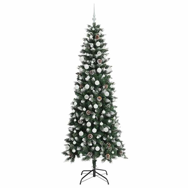 vidaXL Kunstig juletre grønn 86 x 86 x 210 cm PVC og plast og stål