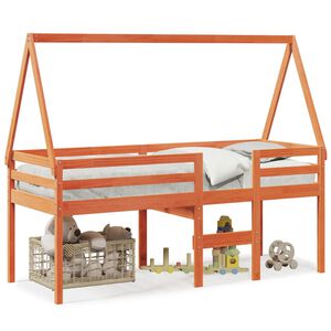 vidaXL H&oslash;yseng med tak voksbrun 75x190 cm heltre furu