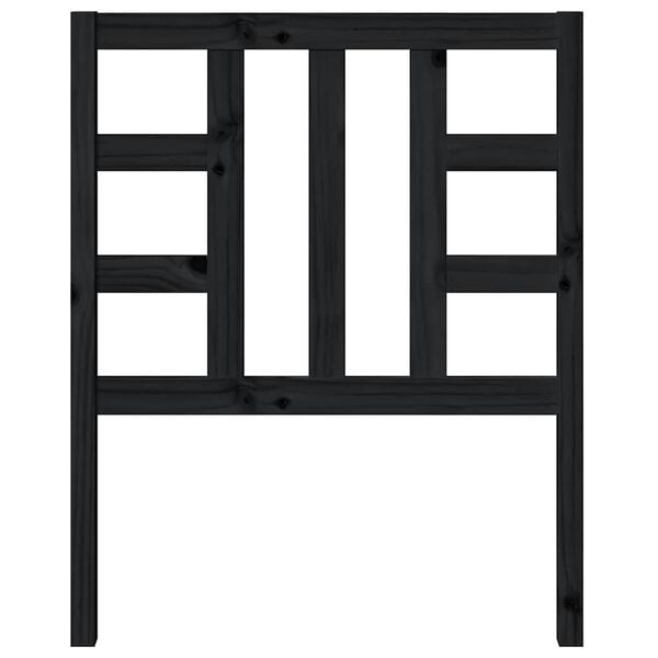 vidaXL Sengegavl svart 81x4x100 cm heltre furu