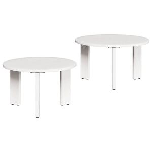 vidaXL Kaffebord 2 stk. Hvit 47,5 x 47,5 x 27 cm Massivt furutre