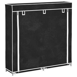 vidaXL Skoskap i stoff med trekk 115 x 28 x 110 cm svart