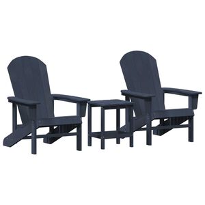 vidaXL Hage lounge møbler 3 pcs Havblå 38 x 38 x 46cm Polyethylen
