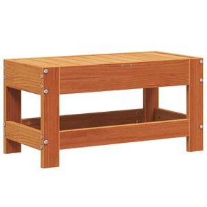 vidaXL Hagefotskammel voksbrun 62x30x32 cm heltre furu