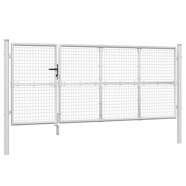 vidaXL Hageport av netting sølvfarget 350x125 cm galvanisert stål
