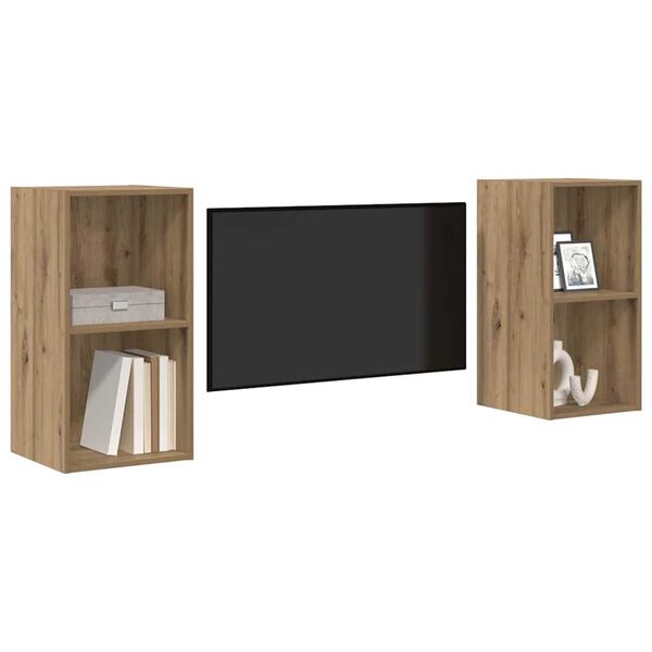 vidaXL TV-benksett 2 pcs Artisan Eik 37 x 37 x 72 cm Konstruert tre
