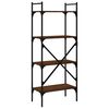 vidaXL Bokhylle 4 etasjer brun eik 56x31,5x138,5 cm konstruert tre