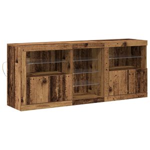 vidaXL LED sideboard Gammelt tre 162 x 37 x 67 cm Konstruert tre