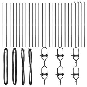 vidaXL Gjerdep&aring;le 26 pcs Gr&aring; 3,2 x 3,2 x 190 cm