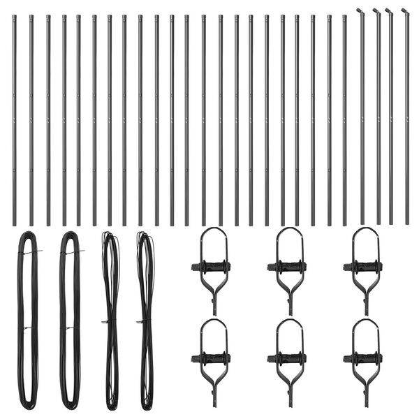 vidaXL Gjerdepåle Annet 26 pcs Grå 3,2 x 3,2 x 190 cm Stål