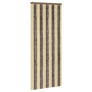 vidaXL Insektgardin Chenille M&oslash;rkebrun og Beige 90 x 220 cm 100% PP