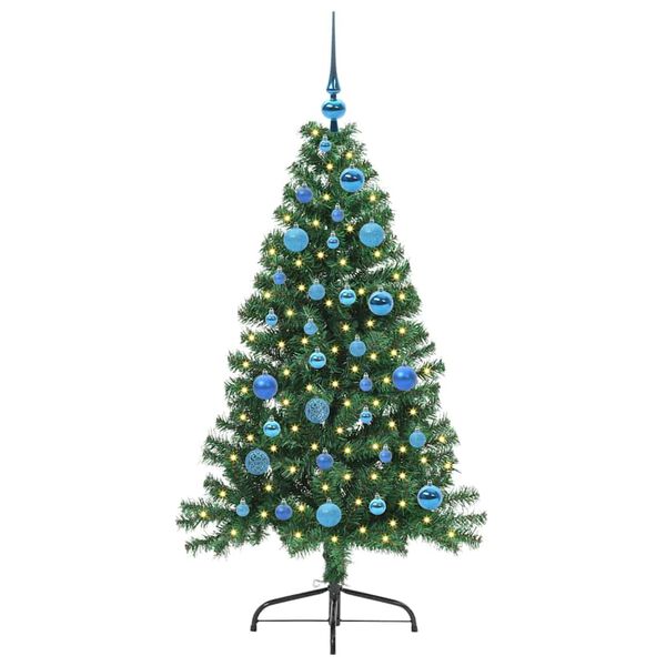 vidaXL Kunstig Forh&aring;ndsopplyst Juletre med 150 LED gr&oslash;nn 150 cm PVC