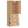 vidaXL Highboard sonoma eik 69,5x34x180 cm konstruert tre