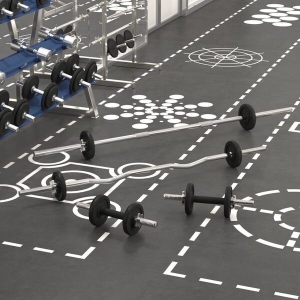 vidaXL Vektstang- og h&aring;ndvektsett 30 kg st&oslash;pejern