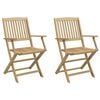 vidaXL Sammenleggbare hagestoler 2 stk 54x61x88 cm heltre akasie