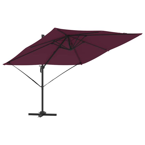 vidaXL Roma parasol Rød 286 x 285 x 265 cm Polyester og aluminium