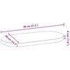 vidaXL Bordplate 80x40x4 cm oval heltre eik