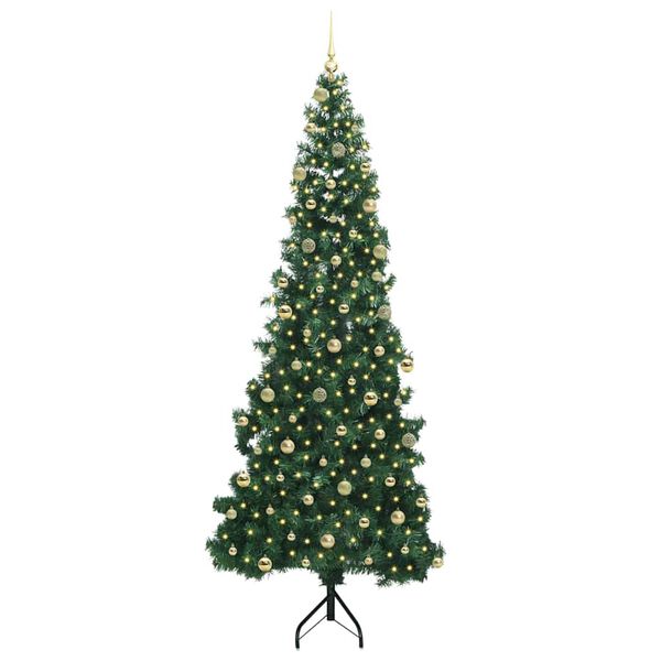 vidaXL Hj&oslash;rne Kunstig Jul Tre med 300 LED gr&oslash;nn 240 cm PVC og metall