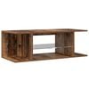 vidaXL TV-benk med LED-lys gammelt tre 90x39x30 cm konstruert tre