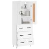 vidaXL Highboard hvit 69,5x34x180 cm konstruert tre