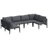 vidaXL Hagesofa Set 6 stk. Svart St&aring;l