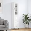 vidaXL Highboard hvit 34,5x34x180 cm konstruert tre