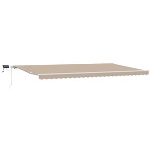 vidaXL Uttrekkbar markise Beige 600 &times; 300 cm Stoff og Aluminium