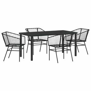vidaXL Hage Spisegruppe 5 pcs Svart polyrotting