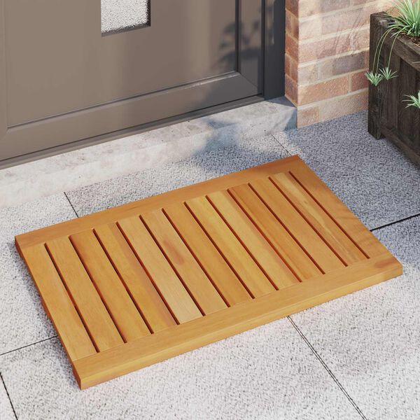 vidaXL Badematte Ensfarget Brun 80 x 50 cm tre