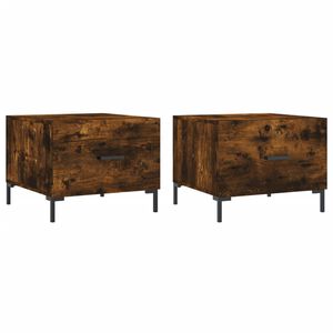 vidaXL Salongbord 2 stk r&oslash;kt eik 50x50x40 cm konstruert tre
