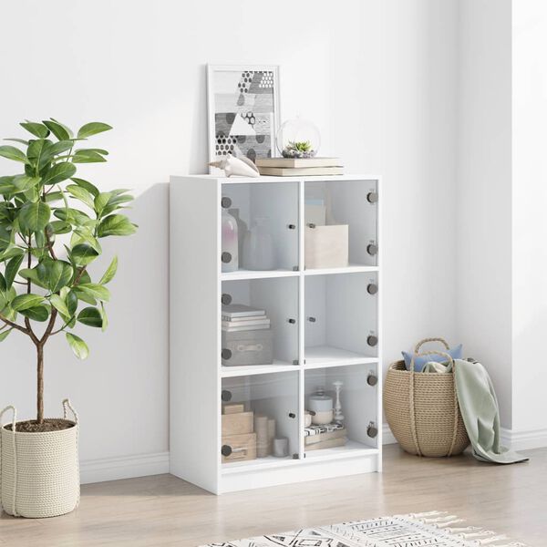 vidaXL Highboard med d&oslash;rer hvit 68x37x109 cm konstruert tre