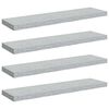 vidaXL Flytende vegghyller 4 stk betonggrå 90x23,5x3,8 cm MDF