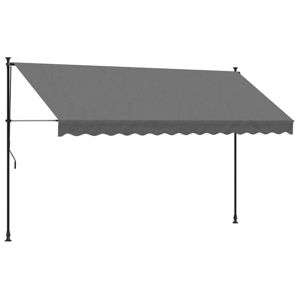 vidaXL Uttrekkbar markise antrasitt 350x150 cm stoff og st&aring;l