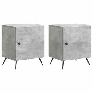 vidaXL Nattbordskap 2 pcs Betonggr&aring; 43 x 34,5 x 50 cm Konstruert tre
