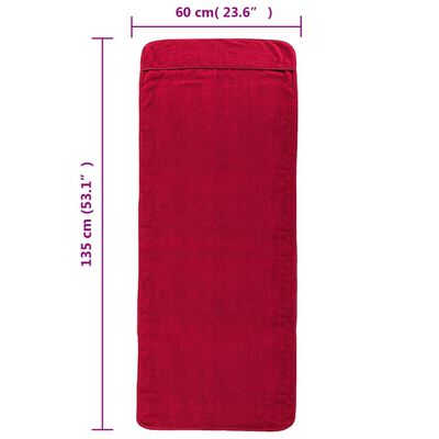 vidaXL Strandhåndklær 4 stk burgunder 60x135 cm stoff 400 GSM