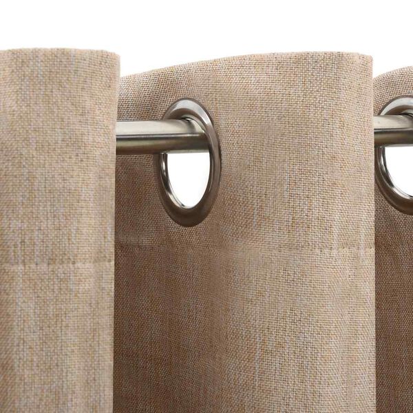 vidaXL Lystette gardiner maljer og lin-design 2 stk beige 140x225 cm