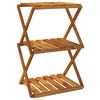 vidaXL Sammenleggbar hylle 3 lag brun 43x31x63 cm heltre akasie