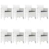 vidaXL Hage Spisegruppe 9 pcs Hvit Polt rattan